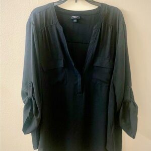 Torrid Black Relaxed 3/4 Sleeve Blouse